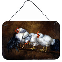 "Caroline's Treasures Roosting Rooster and Chickens Wall or Door Hanging Prints BDBA0081DS812, 8HX12W"