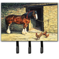 "Caroline's Treasures Horse and Chickens by Daphne Baxter Leash or Key Holder BDBA0087TH68, Triple, Multicolor"