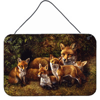 "Caroline's Treasures Family Foxes by Daphne Baxter Wall or Door Hanging Prints BDBA0090DS812, 8HX12W, Multicolor"