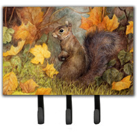 "Caroline's Treasures Grey Squirrel in Fall Leaves Leash or Key Holder BDBA0097TH68, Triple, Multicolor"