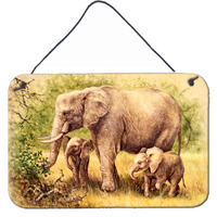 "Caroline's Treasures Elephants by Daphne Baxter Wall or Door Hanging Prints BDBA0112DS812, 8HX12W, Multicolor"