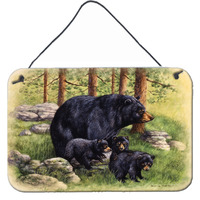 "Caroline's Treasures Black Bears by Daphne Baxter Wall or Door Hanging Prints BDBA0114DS812, 8HX12W"