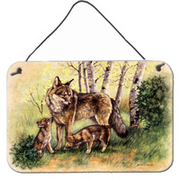 "Caroline's Treasures Wolf Wolves by Daphne Baxter Wall or Door Hanging Prints BDBA0115DS812, 8HX12W"