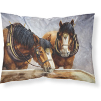 "Caroline's Treasures Horses Taking a Drink of Water Fabric Standard Pillowcase BDBA0119PILLOWCASE, Multicolor"