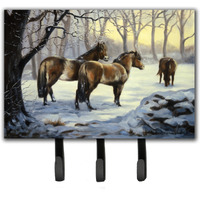 "Caroline's Treasures Horses in Snow by Daphne Baxter Leash or Key Holder BDBA0122TH68, Triple"