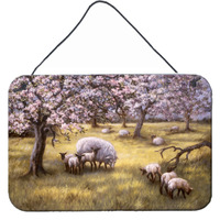"Caroline's Treasures Sheep by Daphne Baxter Wall or Door Hanging Prints BDBA0133DS812, 8HX12W, Multicolor"