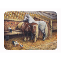 "Caroline's Treasures Horses Eating with the Chickens, 19"" x 27"", Multicolor"