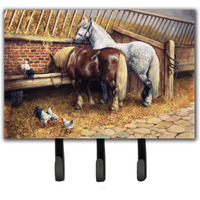 "Caroline's Treasures Horses Eating with the Chickens Leash or Key Holder BDBA0135TH68, Triple"