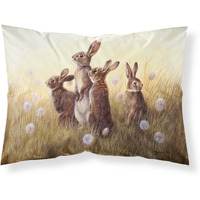 "Caroline's Treasures Rabbits in the Dandelions Fabric Standard Pillowcase BDBA0144PILLOWCASE, Multicolor"