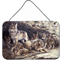 "Caroline's Treasures Wolf Wolves by the Den Wall or Door Hanging Prints BDBA0157DS812, 8HX12W"