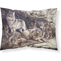 "Caroline's Treasures Wolf Wolves by the Den Fabric Standard Pillowcase BDBA0157PILLOWCASE, Multicolor"