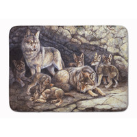 "Caroline's Treasures Wolf Wolves by the Den Floor Mat, 19"" x 27"", Multicolor"