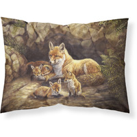 "Caroline's Treasures Family Foxes by the Den Fabric Standard Pillowcase BDBA0169PILLOWCASE, Multicolor"