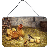 "Caroline's Treasures Chicken Hen and Her Chicks Wall or Door Hanging Prints BDBA0176DS812, 8HX12W"