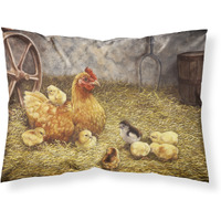 "Caroline's Treasures Chicken Hen and Her Chicks Fabric Standard Pillowcase BDBA0176PILLOWCASE, Multicolor"