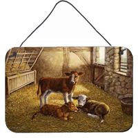 "Caroline's Treasures Cows Calves in the Barn Wall or Door Hanging Prints BDBA0179DS812, 8HX12W"