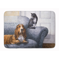 "Caroline's Treasures Basset Hound and Cat on couch Floor Mat, 19"" x 27"", Multicolor"
