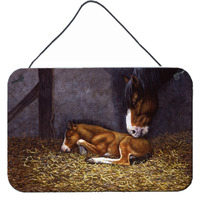"Caroline's Treasures Horse and Her Foal Wall or Door Hanging Prints BDBA0207DS812, 8HX12W"
