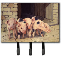 "Caroline's Treasures Pigs Piglets by Daphne Baxter Leash or Key Holder BDBA0225TH68, Triple, Multicolor"
