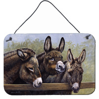 "Caroline's Treasures Donkeys by Daphne Baxter Wall or Door Hanging Prints BDBA0235DS812, 8HX12W"