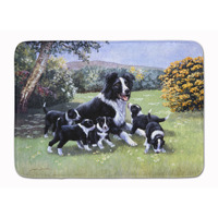 "Caroline's Treasures Border Collie Puppies with Momma Floor Mat, 19"" x 27"", Multicolor"