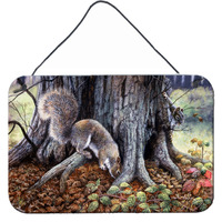 "Caroline's Treasures Grey Squirrels around the Tree Wall or Door Hanging Prints BDBA0260DS812, 8HX12W"