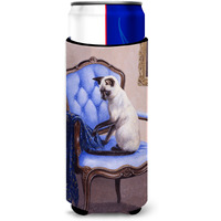 "Caroline's Treasures on The Chair Siamese Cat Michelob Ultra Koozies for Slim Cans, Multicolor"