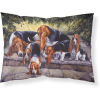 "Caroline's Treasures Basset Hound Puppies, Momma and Daddy Fabric Standard Pillowcase BDBA0276PILLOWCASE, Multicolor"
