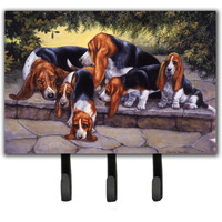 "Caroline's Treasures BDBA0276TH68 Basset Hound Puppies, Momma and Daddy Leash or Key Holder, Large, Multicolor"