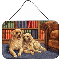 "Caroline's Treasures Golden Retrievers in the Library Wall or Door Hanging Prints BDBA0289DS812, 8HX12W"