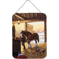 "Caroline's Treasures Cydesdale In The Stable Wall or Door Hanging Prints BDBA0291DS1216, 16""H x 12""W, Multicolor"