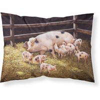 "Caroline's Treasures Pigs Piglets at Dinner Time Fabric Standard Pillowcase BDBA0296PILLOWCASE, Multicolor"