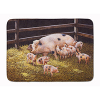 "Caroline's Treasures Pigs Piglets at Dinner Time Floor Mat, 19"" x 27"", Multicolor"