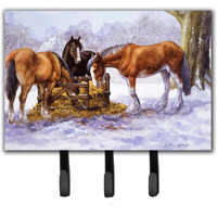 "Caroline's Treasures Horses eating Hay in the Snow Leash or Key Holder BDBA0297TH68, Triple"