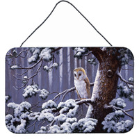 "Caroline's Treasures Owl on a Tree Branch in the Snow Wall or Door Hanging Prints BDBA0303DS812, 8HX12W"