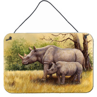"Caroline's Treasures Rhinoceros by Daphne Baxter Wall or Door Hanging Prints BDBA0306DS812, 8HX12W, Multicolor"