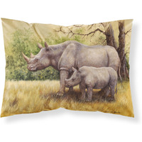 "Caroline's Treasures Rhinoceros by Daphne Baxter Fabric Standard Pillowcase BDBA0306PILLOWCASE, Multicolor"