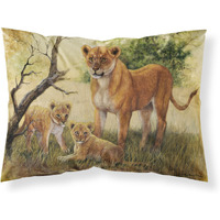 "Caroline's Treasures Lion and Cubs by Daphne Baxter Fabric Standard Pillowcase BDBA0307PILLOWCASE, Multicolor"