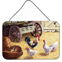 "Caroline's Treasures Rooster and Hens Chickens in the Barn Wall or Door Hanging Prints BDBA0339DS812, 8HX12W"