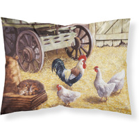 "Caroline's Treasures Rooster and Hens Chickens in the Barn Fabric Standard Pillowcase BDBA0339PILLOWCASE, Multicolor"