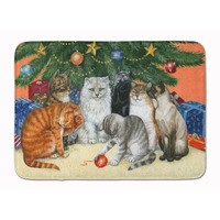 "Caroline's Treasures Cats under the Christmas Tree Floor Mat, 19"" x 27"", Multicolor"