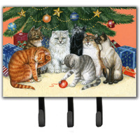 "Caroline's Treasures BDBA0345TH68 Cats Under The Christmas Tree Leash or Key Holder, Large, Multicolor"