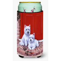 "Caroline's Treasures Red Door Westies Tall Boy Koozie Hugger, Multicolor"
