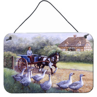 "Caroline's Treasures Geese Crossing before the Horse Wall or Door Hanging Prints BDBA0351DS812, 8HX12W"