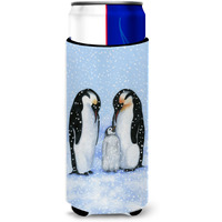 "Caroline's Treasures BDBA0427MUK ""Penguin Family by Daphne Baxter"" Ultra Beverage Insulators for Slim Cans, Multicolor"