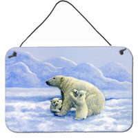 "Caroline's Treasures Polar Bears by Daphne Baxter Wall or Door Hanging Prints BDBA0428DS812, 8HX12W, Multicolor"