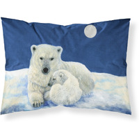 "Caroline's Treasures Polar Bears Moonlight Snuggle Fabric Standard Pillowcase BDBA0429PILLOWCASE, Multicolor"