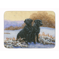 "Caroline's Treasures Black Labradors in the Snow Floor Mat, 19"" x 27"", Multicolor"