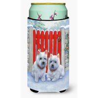 "Caroline's Treasures Red Gate Westies Tall Boy Koozie Hugger, Multicolor"