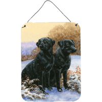"Caroline's Treasures Black Labradors Snowy Day Wall or Door Hanging Prints BDBA450ADS1216, 16HX12W, Multicolor"